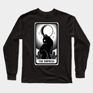 The Empress Tarot Card Black Cat Crescent Occult Gothic Long Sleeve T-Shirt